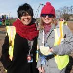 Math paraeducator Eliza Klinger, left, and Veronica Catelli, basic education and reading paraeducator, in addition to working one-on-one with students in classrooms, also provide supervision on the Helen Haller Elementary School playground. Photos by Patsene Dashiell