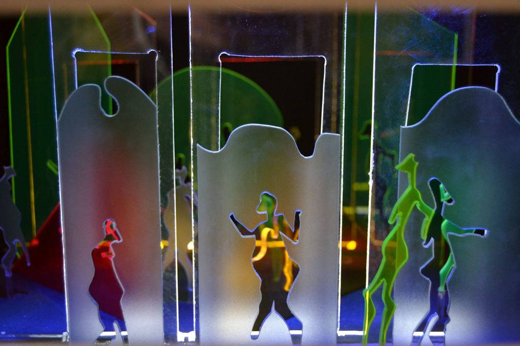 Switches inside this station by Ross Brown can show how light influences the foreground and background. Sequim Gazette photos by Matthew Nash