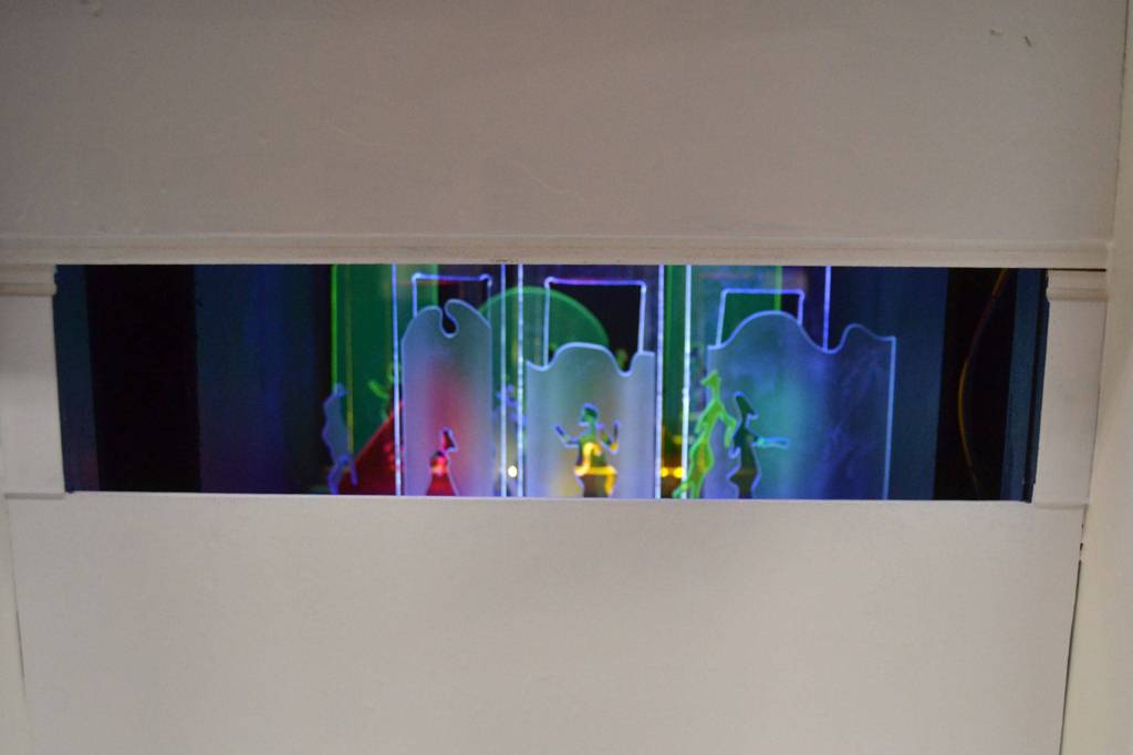 Each station features switches or dimmers to dictate what happens with light inside each box. Sequim Gazette photo by Matthew Nash