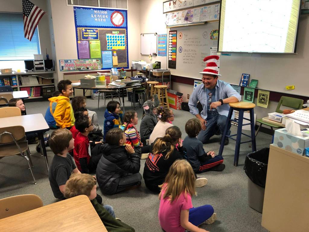Students in Chris Stevens second grade class enjoy some reading time during Read Across America Day on March 2. Submitted photo