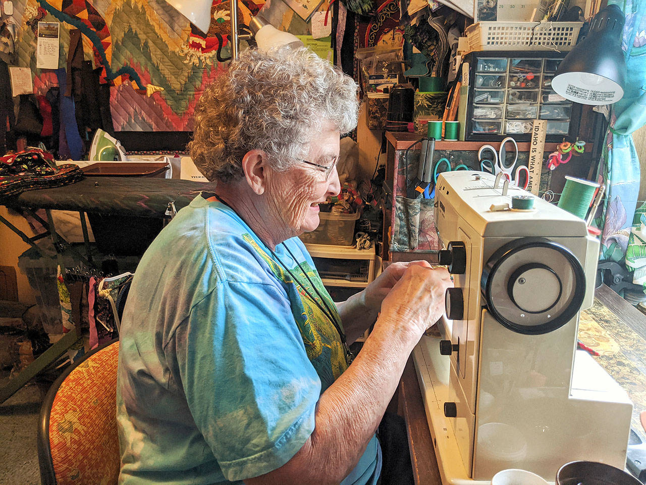 Sharon Ireton of Dragon Lady Handicrafts works on a project. Photo by Emma Jane Garcia