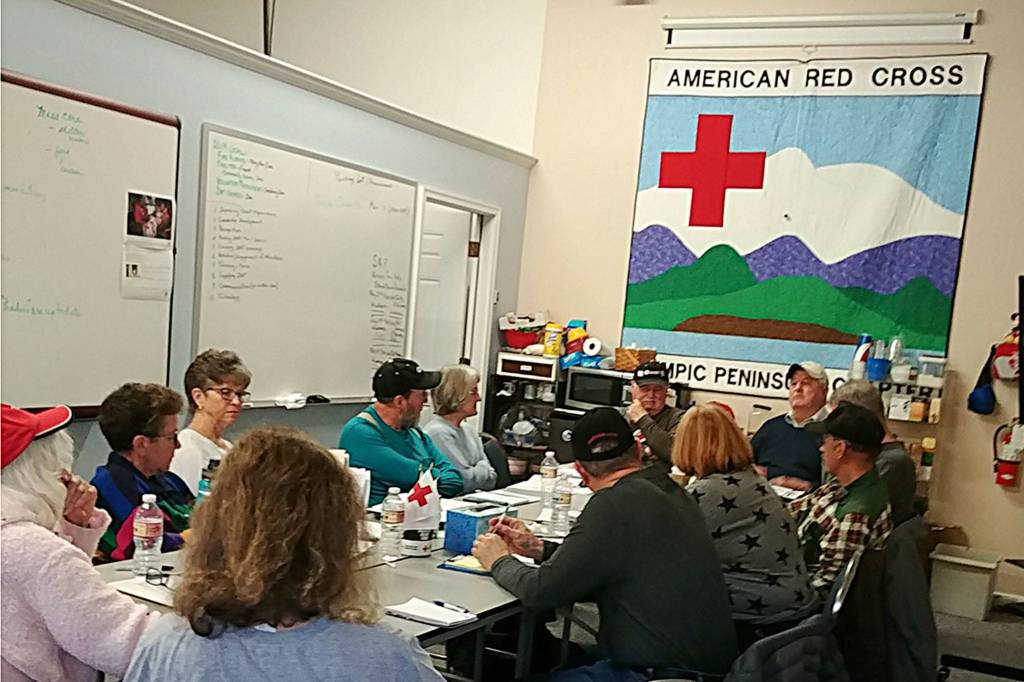 Volunteers open the Olympic Peninsula Chapter of the Red Cross office in Carlsborg twice a week but remain on call 24/7, 365 days a year for emergency response. At a scene, theyll assess if people need temporary housing, clean-up help and more. Photo courtesy of Jean Pratschner