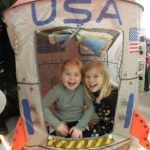 Third-graders Cayden Besana, left, and Lila Nix inside a space capsule set up in Emily Ellefsons classroom at Helen Haller Elementary School. Photos by Patsene Dashiell