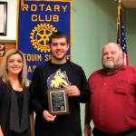Beau Halverson accepts his Sequim Sunrise Rotary Student of the Month award . Submitted photo