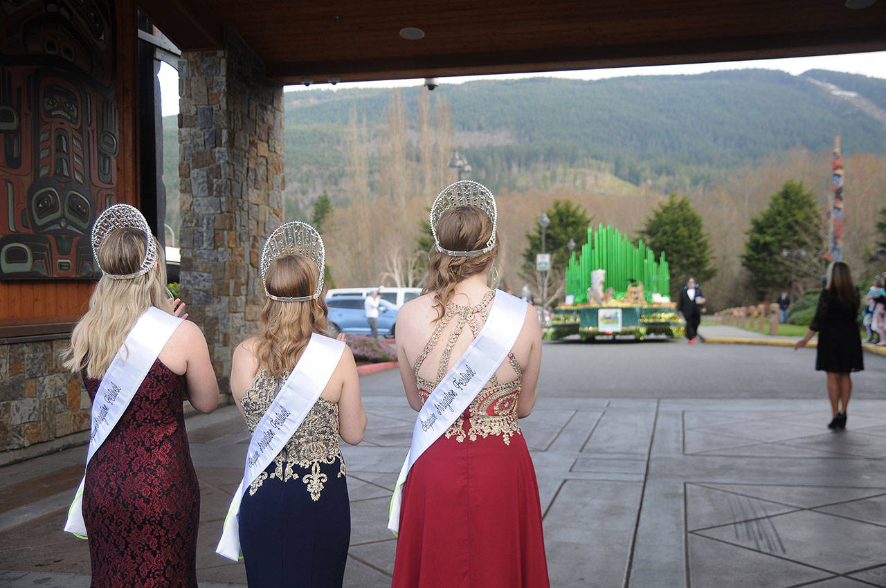 The Sequim Irrigation Festivals royalty float unveiling, seen here in 2019, wont be happening on March 21 as planned due to new regulations for event gatherings due to COVID-19. Organizers look to reschedule the entire festival for later this year. Sequim Gazette file photo by Michael Dashiell