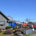 Monday was the last day for in-person pick-up at the Sequim Food Bank. Starting Friday, visitors can drive by to pick up food from the facility at 144 W. Alder St. Sequim Gazette photo by Matthew Nash