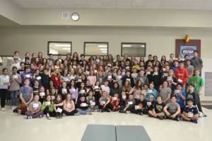 Sixth-graders at Sequim Middle School celebrate their SMS Honor Roll honors.