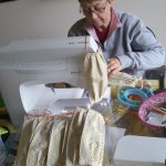 Volunteers with Peninsula Friends of Animals turned their attention from making potholders to surgical masks and gowns during the COVID-19 pandemic. Theyve set a goal to make 1,000 cloth masks, organizers said. Submitted photo