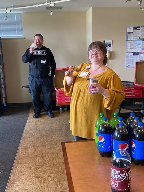 An anonymous patient donated 25 pizzas from Westside Pizza and sodas to the staff at the Olympic Medical Physicians walk-in clinic in March. The donor, who declined to be identified, is making this a weekly event to show her appreciation and support for the front line workers in healthcare as well as the local restaurants, staffer Sandy Tapia said. I dont know how else to thank her but it really means a lot to us during this time of stress and fear. We are so thankful … and lucky to have amazing people who care in our small community. Photo courtesy of Sandy Tapia