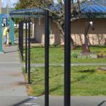 A new fence went up around Helen Haller Elementary during Spring Break to limit access into the school. Sequim Gazette photo by Matthew Nash
