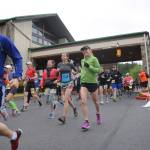 Runners break from the start of the 2017 North Olympic Discovery Marathon at 7 Cedars Casino in Blyn. This years event, NODMs 18th, has been moved to virtual races with concerns of large group gathering exacerbating the novel coronavirus threat. Sequim Gazette file photo by Michael Dashiell