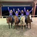 From left, Sequim Equestrian Team seniors Hannah Kokoschka, Grace Niemeyer, Emma Albright and Lilly Thomas each earned at least one District 4 postseason medal following a shortened 2020 season. Submitted photo