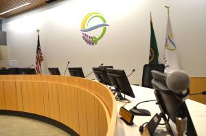 Two new members, Sarah Kincaid and Michael Mike Pence, were chosen for vacant seats on the Sequim City Council on April 27. Sequim Gazette photo by Matthew Nash