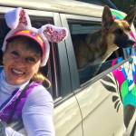 With COVID-19 regulations preventing Captain Crystal Stout from flying her hot air balloon, shes turned to DoorDash with her dog Lucee Light, delivering goods for local residents. She said gift certificates are available for future flights. Photo courtesy of Captain Crystal Stout