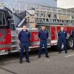 Clallam County Fire District 3 and Clallam County Professional Firefighters IAFF Local 2933 welcomed six new career firefighters on May 1, including, from left, Firefighter/Emergency Medical Technician Bo Pinnell, FF/EMT Tyler Campbell, FF/EMT Paul Lang, FF/Paramedic Chris Darling, FF/EMT Jon Donahue, and FF/EMT Colton McGuffey. Photo courtesy of IAFF Local 2933
