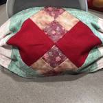 Philomena Lund of the Sunbonnet Sue Quilt Club helped bring in more than 900 kits for people to make their own face masks. Shes also begun using quilt blocks to cut out face masks, which Lund says makes for some pretty elegant masks. Photo courtesy of Philomena Lund