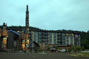 In late June, Jamestown SKlallam Tribes leaders plan to connect the new hotel and its other businesses to the City of Sequims sewer system after decades of discussions. The connection became finalized after city officials sought a portion of an approximate $159,000 late fee the tribe owes for being late to connect. Tribal officials paid $50,000 the same day they were requested to pay an upfront cost to connect. Sequim Gazette photo by Matthew Nash