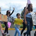 Dulce Maria Villegas, 5, marches with her family during a Black Lives Matter protest on June 4. She was one of about 200 people to march from downtown Sequim to River Road and back. Sequim Gazette photo by Matthew Nash