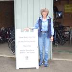 Chris Snow, Soroptimist Medical Loan Closet chair, stands in front of Soroptimist International of Sequims Medical Loan Closet, now open by appointment. Submitted photo