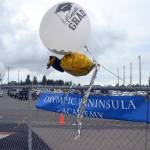 Visitors of Olympic Peninsula Academys graduation parked their cars to watch Olympic Peninsula Academys Class of 2020. Sequim Gazette photo by Matthew Nash