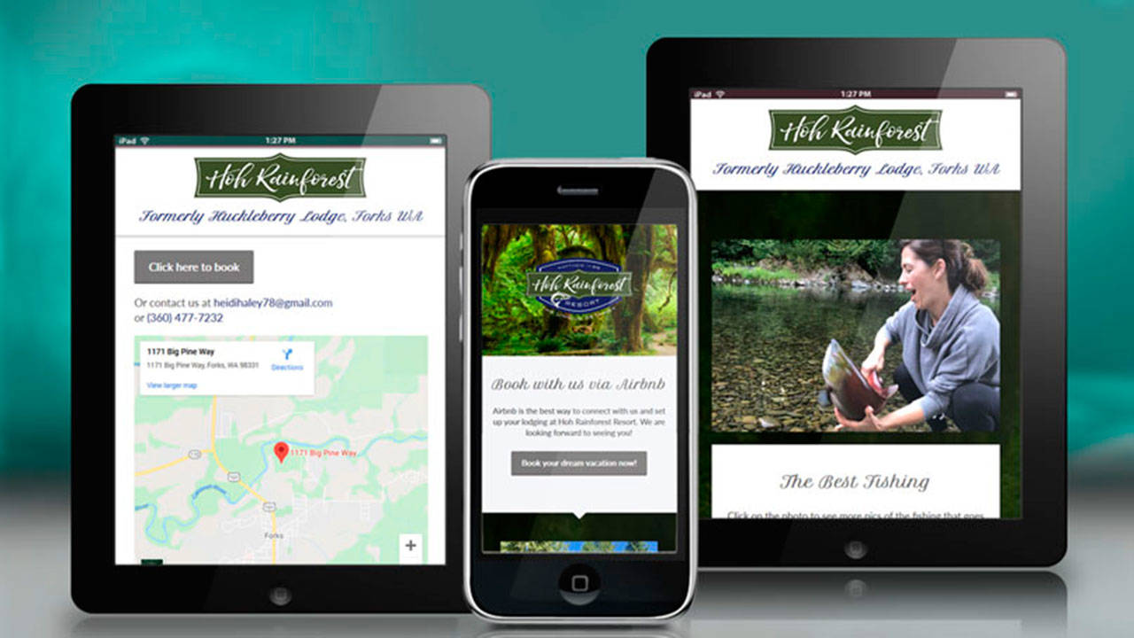 Pritchard Websites of Sequim has designed a number of local entities, including the Hoh Rainforest Resort. The company now works with Jim Reeves of the Sequim-based Precision Drone Solutions LLC to add drone footage content for company and organization websites.