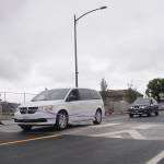 Sequim Mayor Will Armacost cuts the ceremonial ribbon and leads a procession of City of Sequim Vehicles to fete completion the West Fir Street Rehabilitation Project on July 9. Sequim Gazette photo by Michael Dashiell