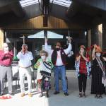 Helping celebrate the Jamestown SKlallam Tribes opening of the 7 Cedars Hotel on Aug. 4 with a ribbon-cutting are, from left: Jamestown SKlallam Tribe Gaming Board council members Cliff Prince, Jim Haugewood and Paul Moore; 7 Cedars Casino CEO Jerry Allen; tribal elder Elaine Grinnell; tribal chairman/CEO W. Ron Allen; and tribal council members Rochelle Blankenship, Loni Greninger, Kurt Grinnell and Theresa Lehman. Sequim Gazette photo by Michael Dashiell