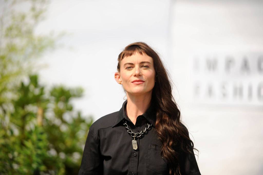 Aurora Lagattuta of Sequim was one of 11 models to participate in the impact Fashion Show. She and others wore up to five different outfits promoting sustainable fashion  free of animal materials, is fair trade and more. Sequim Gazette photo by Matthew Nash