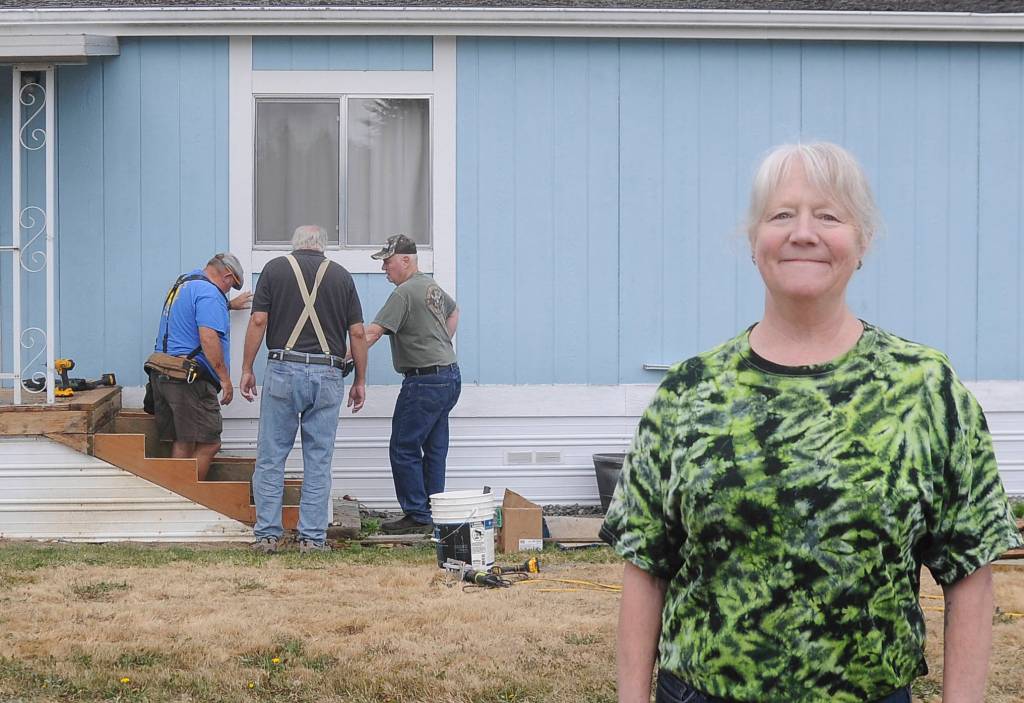 Lori Bittick-Humber said shes thankful for members of the Sequim Valley Lions Club, who rebuilt her front porch this week.
