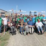 Participants in the first Sea to Sound, a multi-modal ride along the length of the Olympic Discovery Trail, celebrate reaching the end of the Larry Scott Trail in Port Townsend last August. The second annual Sea to Sound will be held Aug. 28-30. Submitted photo