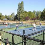 Players flock to the pickleball courts at Carrie Blake Community Park on Aug. 14. Sequim Gazette photo by Michael Dashiell