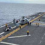 The crew of the USS Essex welcomed civilian pilots like John Johnson and Dave Richardson aboard to bring them to Oahu to participate in the 75th anniversary of the end of World War II in the Pacific Ocean. Photo courtesy of John Johnson