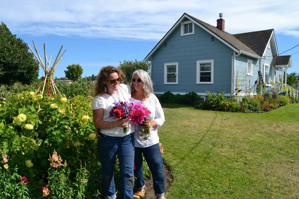 With COVID-19 precautions in place, Victoria Townsley postponed her move to Tucson, AZ., to live with her daughter Mikel in Dungeness. If she wasnt here, Id be even more exhausted without her, Mikel said. Sequim Gazette photo by Matthew Nash