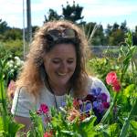 Sweet peas and dahlias are two of Mikel Townsleys favorites in her Dungeness garden. She sells bouquets with sales helping with some of her expenses for obtaining her social work Masters degree. Sequim Gazette photo by Matthew Nash
