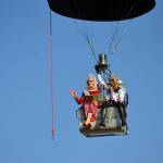 Cherie Kidd, Ms. Senior USA 2019-2020, left, and Captain-Crystal Stout, Ms. Senior Washington USA, film a promotional video from Stouts Dream Catcher balloon for the Ms. Senior USA pageant in October. This was Kidds first time in a balloon on Sept. 9, and next month will be Stouts first time competing in a pageant. Sequim Gazette photo by Matthew Nash