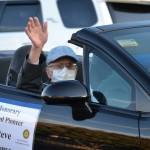 Honorary Pioneer Steve Vause waves during the procession on Oct. 10. Sequim Gazette photo by Matthew Nash