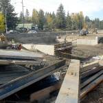 Crews work to replace the north portion of a set of culverts under U.S. Highway 101 at Bagley Creek east of Port Angeles. Photo by Keith Thorpe/Olympic Peninsula News Group
