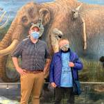 Zachary Newell, a researcher at the Center for the Study of the First Americans at Texas A&M, met with Clare Manis Hatler last week to discuss the discovery of the Manis mastodon. Photo courtesy of Zachary Newell