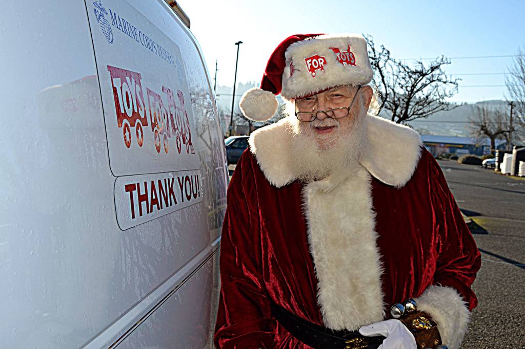 Don McIntyre said being a foster kid, I know how important Christmas is, hence why hes continued to grow his beard out and serve as Santa for 50 years. I have had a couple of Christmases where I didnt get anything, he said. I hope every kid gets something. Toys for Tots is my way of helping them do it. Sequim Gazette photo by Matthew Nash