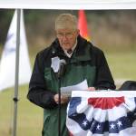 Col. Tom Coonelly, U.S. Army (ret.), speaks at Saturdays Wreaths Across America event at Sequim View Cemetery. Sequim Gazette photo by Michael Dashiell