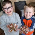 Reporter Matthew Nashs boys ready to enjoy some gingerbread cookies made and personalized by neighbors for Christmas. Sequim Gazette photo by Matthew Nash