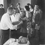 Sequim High students line up for polio vaccine shots in the early 1960s. Photo courtesy Sequim Museum & Arts