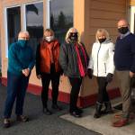Representatives of First Step Family Support Center accept a $20,000 donation from the Wilder Family of Port Angeles. Pictured, from left, are First Step fiscal manager Priscilla Schaefer, First Step executive director Nita Lynn, Tammy Rose, Sally Wilder and Dan Wilder Jr. Not pictured is Dan Wilder Sr. Submitted photo