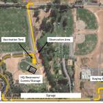Registration for COVID-19 vaccinations begins at Trinity United Methodist Church, with shots administered at Carrie Blake Community Park. Map courtesy of Jamestown SKlallam Tribe