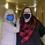 Nanett Pool, left, thanks Ashley Whitlock for her efforts to perform CPR to attempt to save the life of Jeffrey Pool on New Years Eve at the Quality Inn & Suites. He had been receiving treatment for lung cancer the last three months. Sequim Gazette photo by Matthew Nash