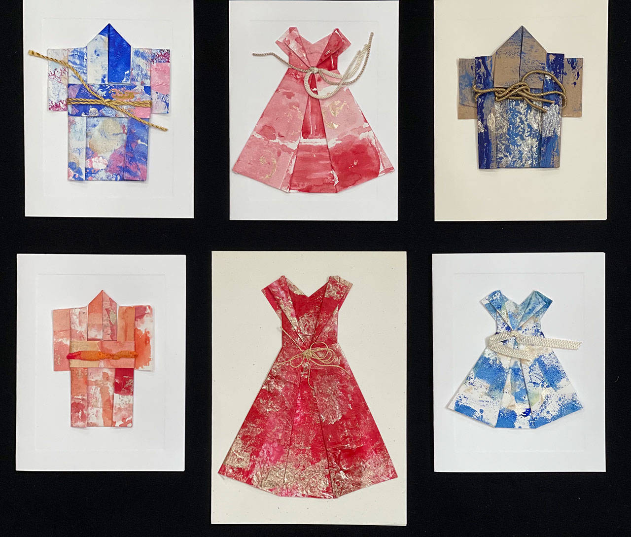 Sequim artist Linda Carlsons origami cards are on display at the Port Townsend exhibit, Pandemic. Submitted photo