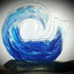 Above: Seaweed & Squibbles by John Bertholl, a featured artist this February at the Blue Whole Gallerys From Shore to Sea exhibit. Right: Shore Break by Sheri Whestine. Submitted photos