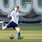 Sequims Eli Gish, right, pictured here playing for the Storm King U19 team, recently signed a letter of intent to play at Corban University. Sequim Gazette file photo by Michael Dashiell