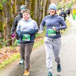 Jensen Wolfe, left, and Michelle Turner lead the pack in the 2020 Elwha River Bridge Run. The 2021 race will have a number of COVID-19 precautions, including racers being encouraged to stay 6 feet apart. Submitted photo