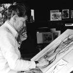A 1978 photo taken by Esther Websters longtime friend Gunnar Fagerlund shows the artist at work in her home. The same room now houses a gallery where her work will be exhibited later this month. Submitted photo